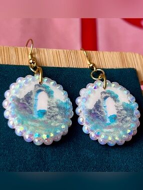 Iridescent Magic Archway Round Dangle Earrings - Women Jewelry